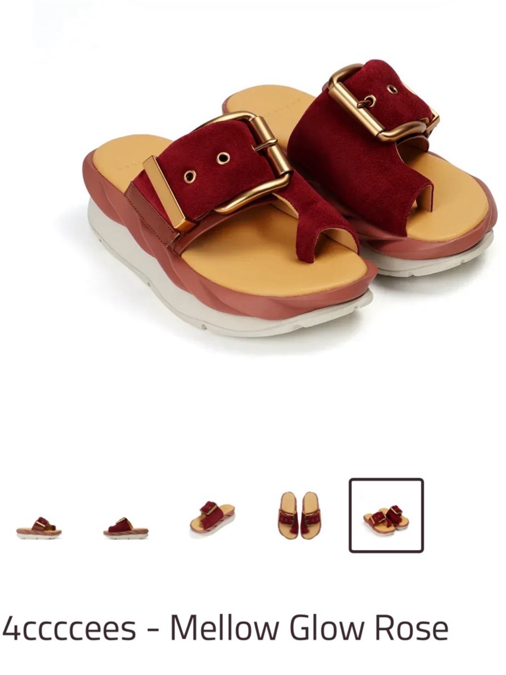 Women’s Buckle Slide Sandals – Burgundy